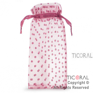 BOLSA ORGANZA ROSA 15X25 LUNARES HS3977-8 x 1